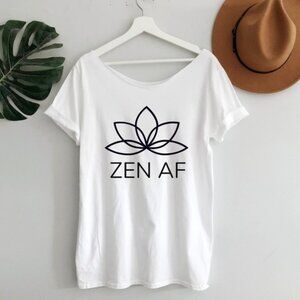 NEW Zen AF Slouchy graphic Tee top yoga spring